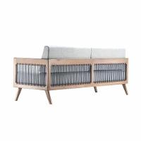 Sofá 2 Lugares Saibi Ozki 150Cm Poliéster Cinza Madeira Eucalipto Cedro Corda Náutica Plana Poliéste - 10