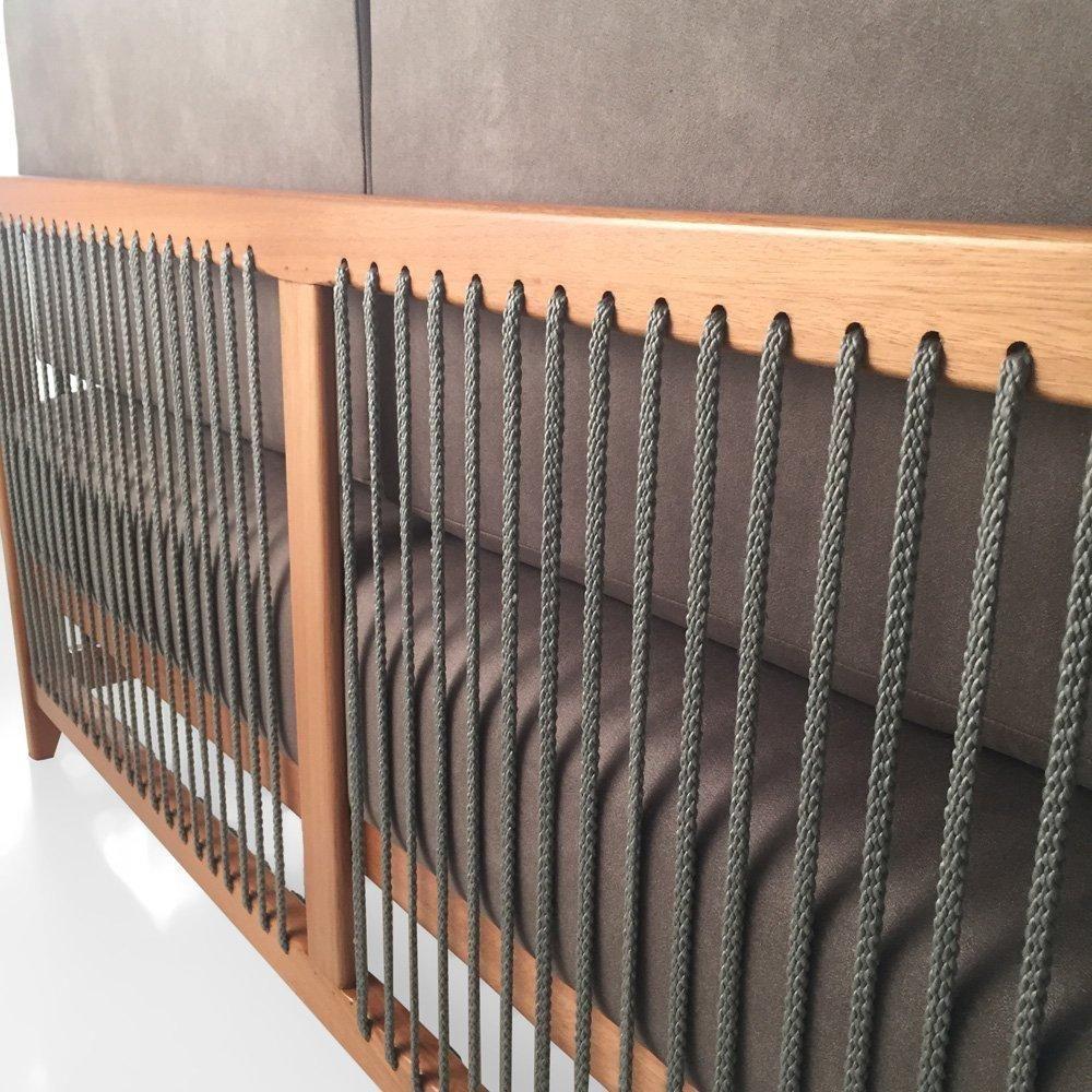 Sofá 2 Lugares Luck Ozki 140Cm Algodão Grafite Madeira Apuí Amêndoa Corda Náutica a Poliéster Pr - 2