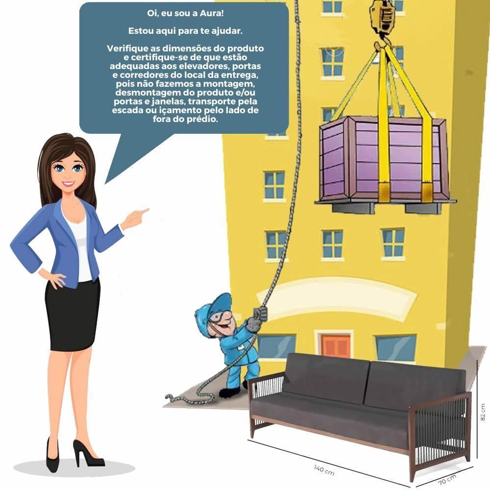 Sofá 2 Lugares Luck Ozki 140Cm Algodão Grafite Madeira Apuí Amêndoa Corda Náutica a Poliéster Pr - 5