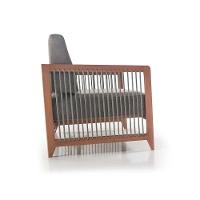 Sofá 2 Lugares Luck Ozki 140Cm Algodão Grafite Madeira Apuí Amêndoa Corda Náutica a Poliéster Pr - 3