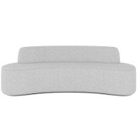 Sofá 3 Lugares Curvo Sala De Estar Living Cancún D02 Linho Cinza Escuro 180 Cm C-416 - 7