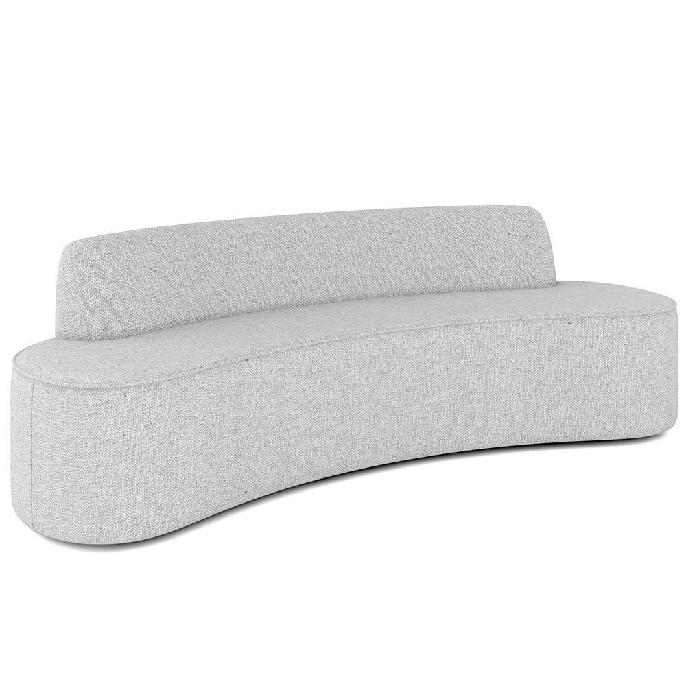 Sofá 3 Lugares Curvo Sala De Estar Living Cancún D02 Linho Cinza 210 Cm D-315 - 1