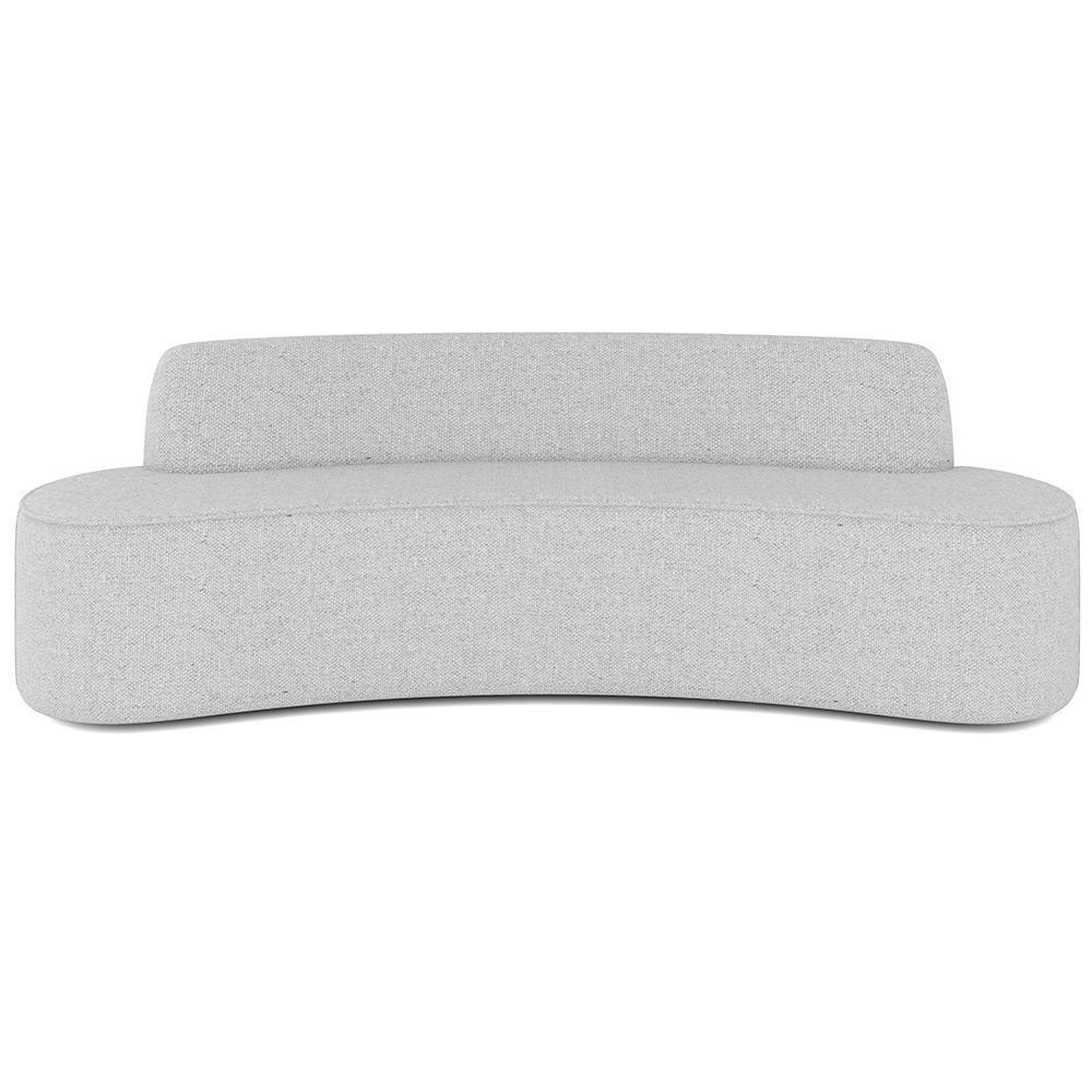 Sofá 3 Lugares Curvo Sala De Estar Living Cancún D02 Linho Cinza 210 Cm D-315 - 4
