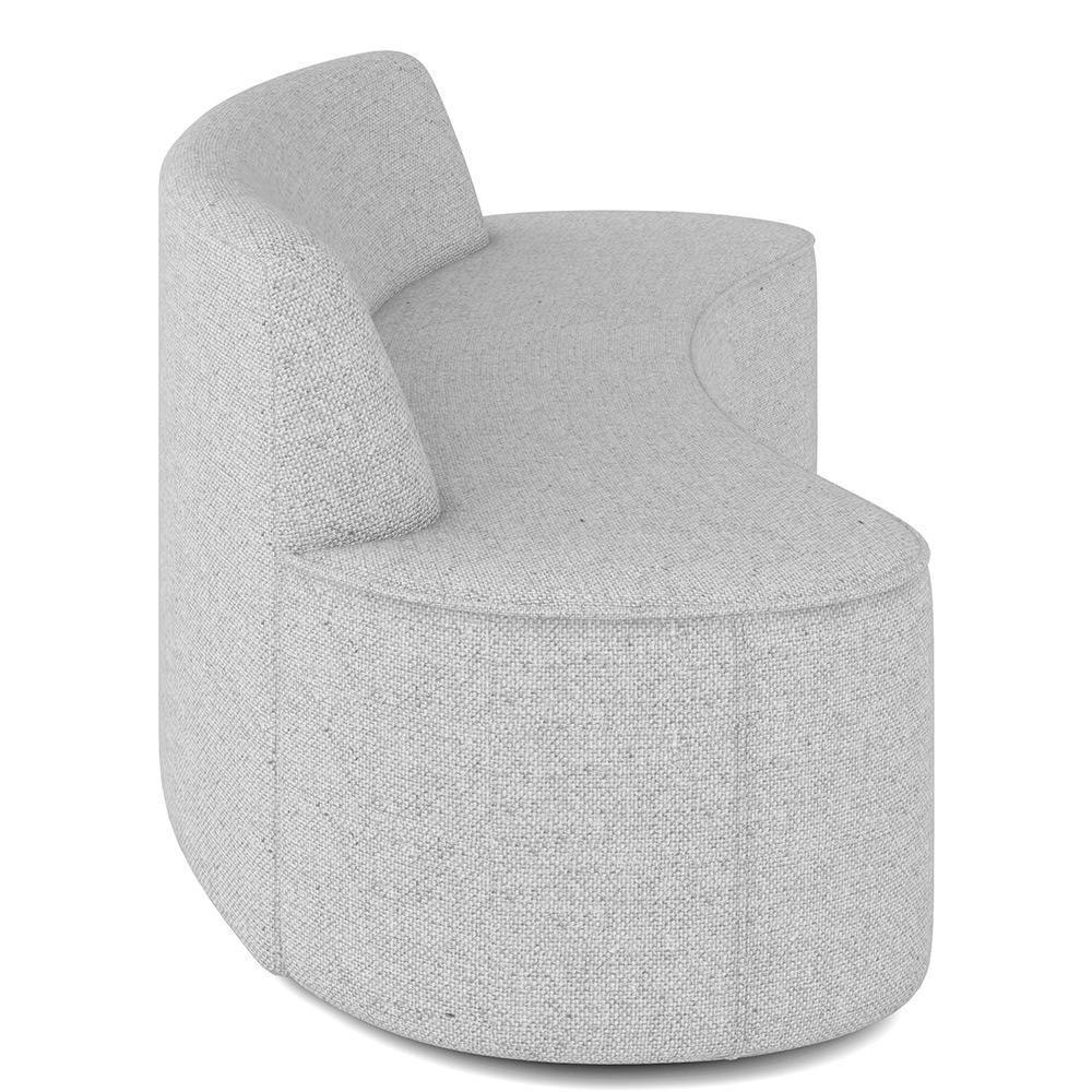 Sofá 3 Lugares Curvo Sala De Estar Living Cancún D02 Linho Cinza 210 Cm D-315 - 7