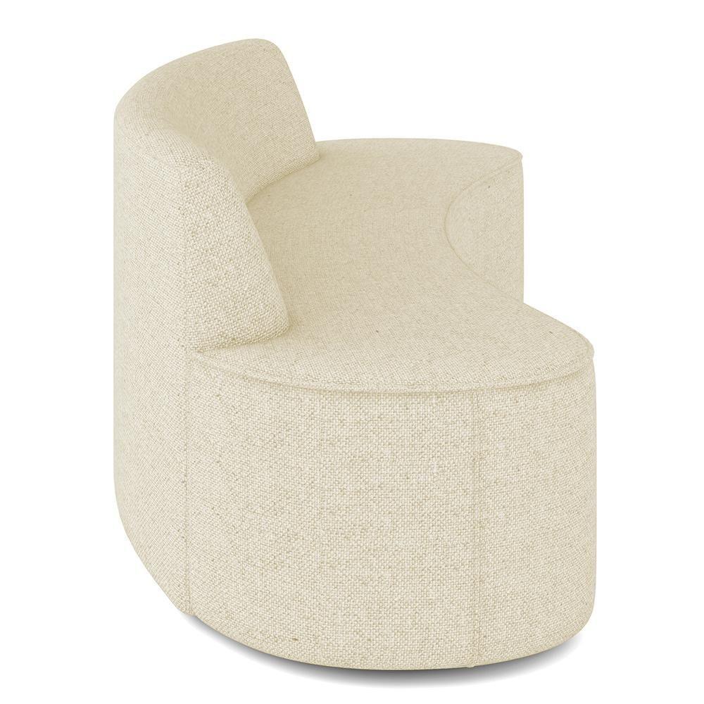 Sofá 3 Lugares Curvo Sala De Estar Living Cancún D02 Linho Bege 180 Cm D-463 - 2