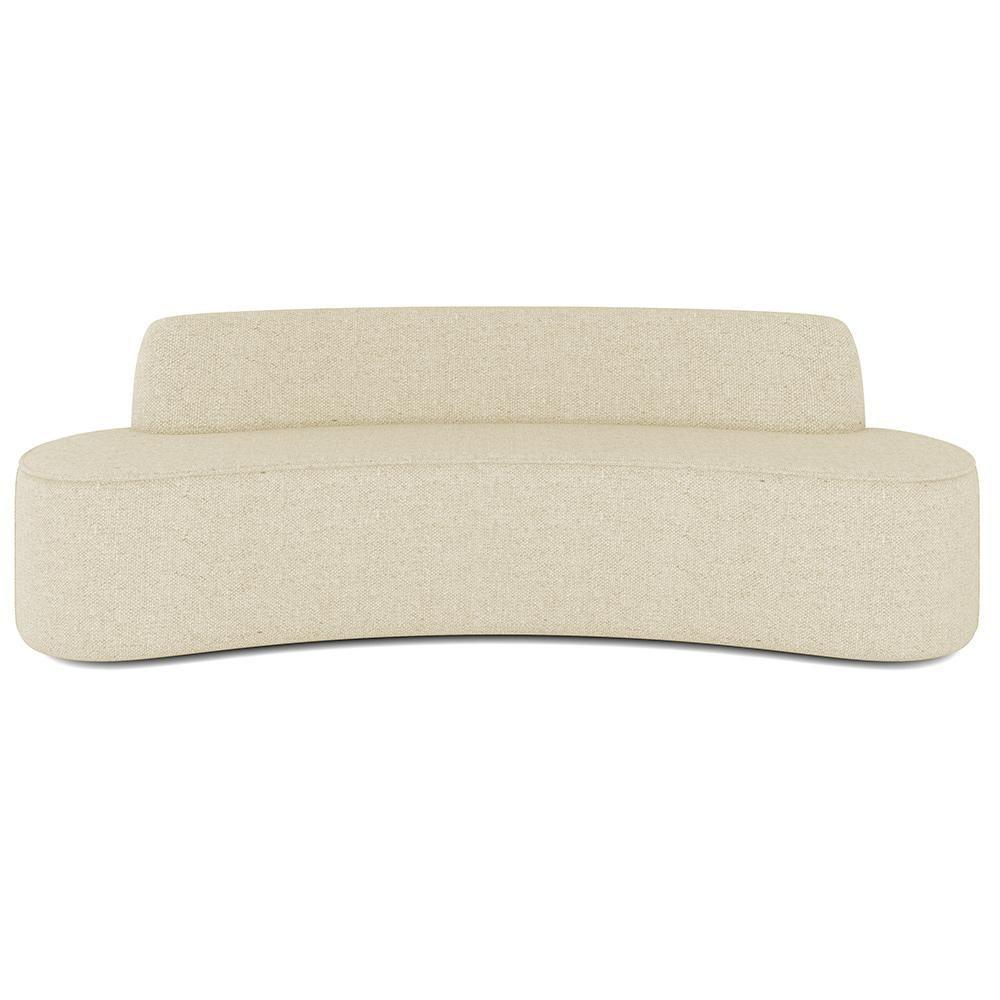 Sofá 3 Lugares Curvo Sala De Estar Living Cancún D02 Linho Bege 180 Cm D-463 - 5