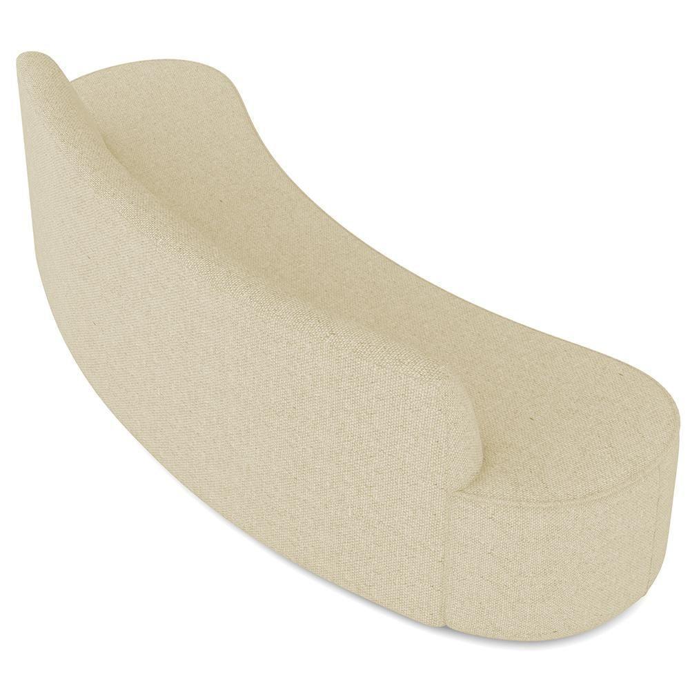 Sofá 3 Lugares Curvo Sala De Estar Living Cancún D02 Linho Bege 180 Cm D-463 - 6