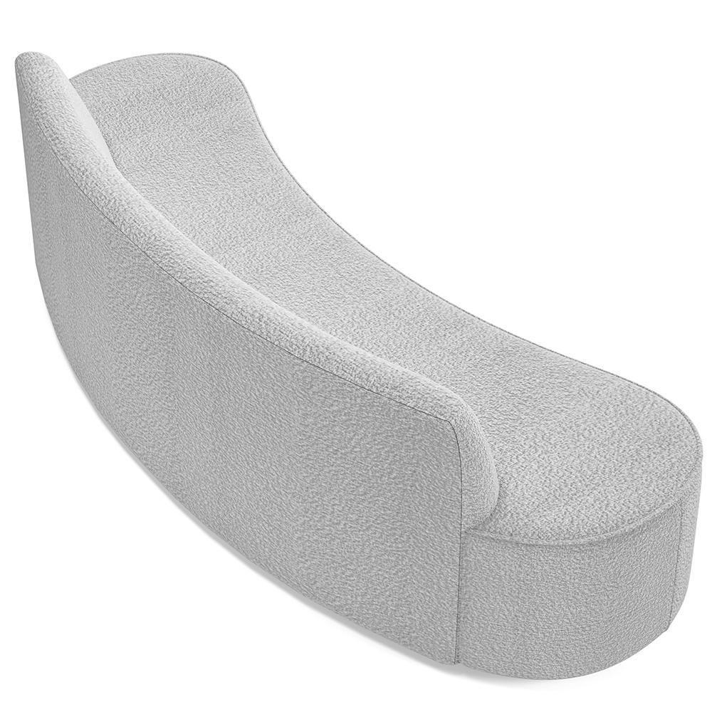 Sofá 3 Lugares Curvo Sala De Estar Living Cancún D02 Bouclê Cinza 210 Cm B-56 - 4