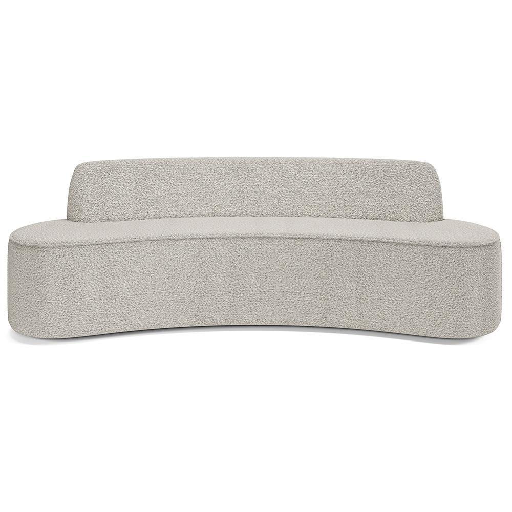 Sofá 3 Lugares Curvo Sala De Estar Living Cancún D02 Bouclê Creme 210 Cm B-54 - 7