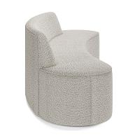 Sofá 3 Lugares Curvo Sala De Estar Living Cancún D02 Bouclê Creme 210 Cm B-54 - 2