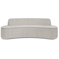 Sofá 3 Lugares Curvo Sala De Estar Living Cancún D02 Bouclê Creme 210 Cm B-54 - 10