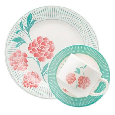 Kit Jogo Café Lanche Oxford Donna Bloom 8 Peças Cerâmica