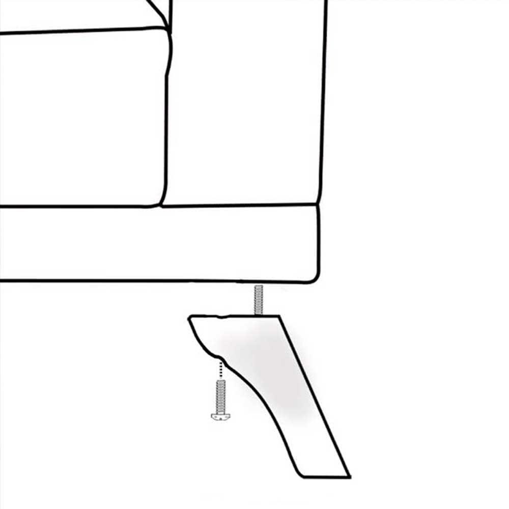 Sofá 200Cm 3 Lugares Com Almofadas Pés Curvos Veras Suede D05 Cinza - Mpozenato - 2