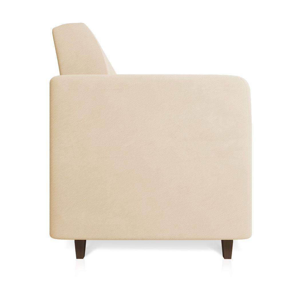 Sofá 03 Lugares Arezzo Suede Pés Chanfrado Tabaco - D'rossi Cor Bege - 6