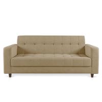 Sofá 03 Lugares Arezzo Suede Marrom Rato Pés Chanfrado Tabaco - D'rossi - 7