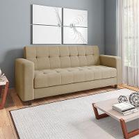 Sofá 03 Lugares Arezzo Suede Marrom Rato Pés Chanfrado Tabaco - D'rossi - 8