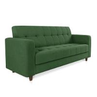 Sofá 03 Lugares Arezzo Suede Pés Chanfrado Tabaco - D'rossi Cor Verde - 1