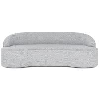 Sofá 3 Lugares Curvo Sala De Estar Living Lótus D02 Bouclê Cinza 210 Cm B-56 - 2