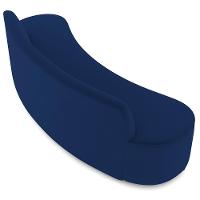 Sofá 3 Lugares Curvo Sala De Estar Living Cancún D02 Veludo Azul Marinho 180 Cm C-304 - 6