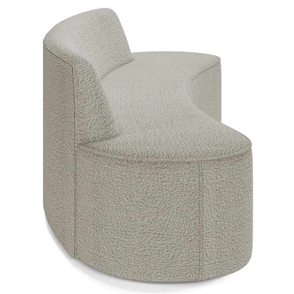 Sofá 3 Lugares Curvo Sala De Estar Living Cancún D02 Bouclê Bege 180 Cm B-62 - 2