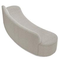 Sofá 3 Lugares Curvo Sala De Estar Living Cancún D02 Bouclê Bege 180 Cm B-62 - 5