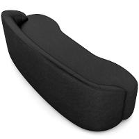 Sofá 3 Lugares Curvo Sala De Estar Living Lótus D02 Couríssimo Preto 180 Cm B-159