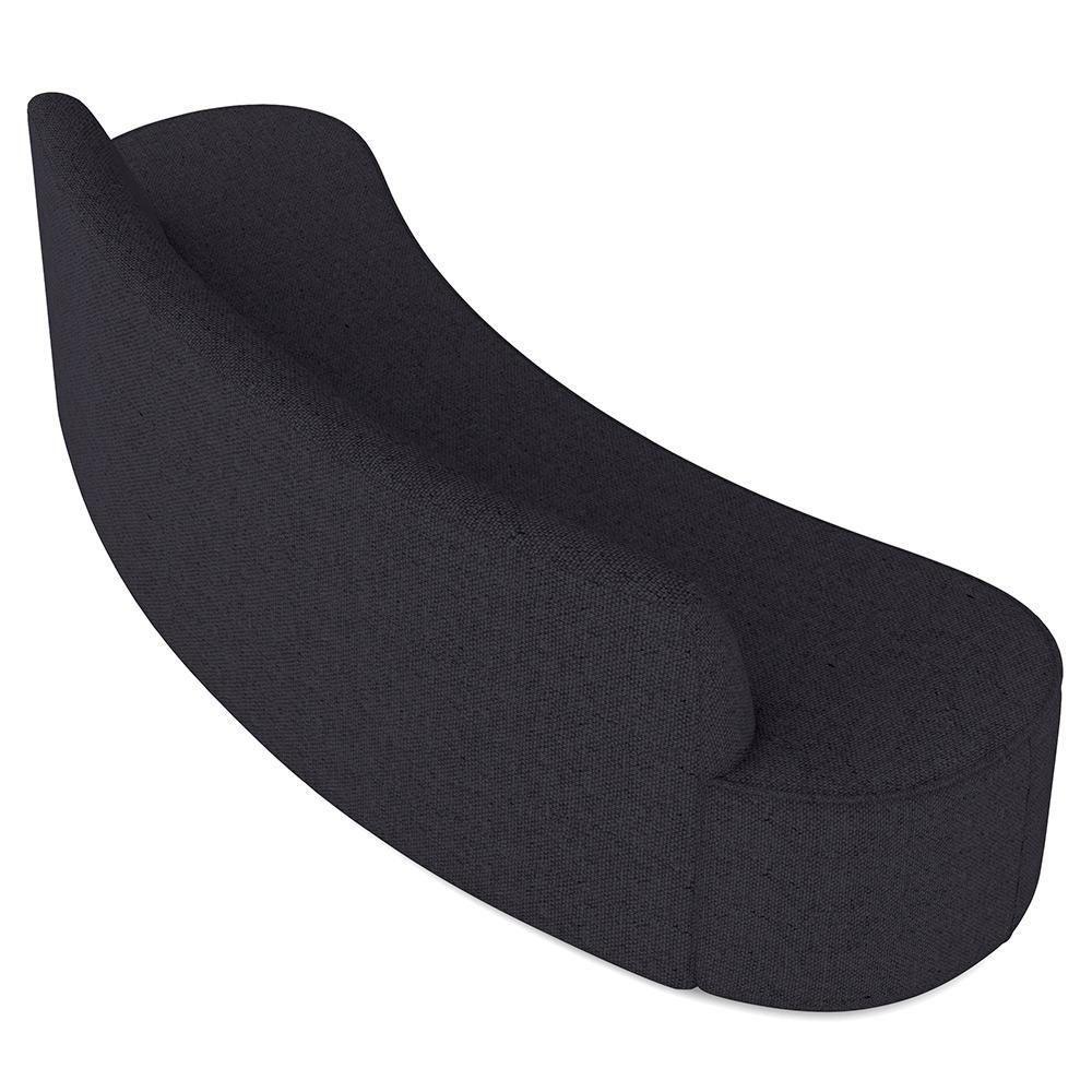 Sofá 3 Lugares Curvo Sala De Estar Living Cancún D02 Linho Chumbo 210 Cm D-465 - 5