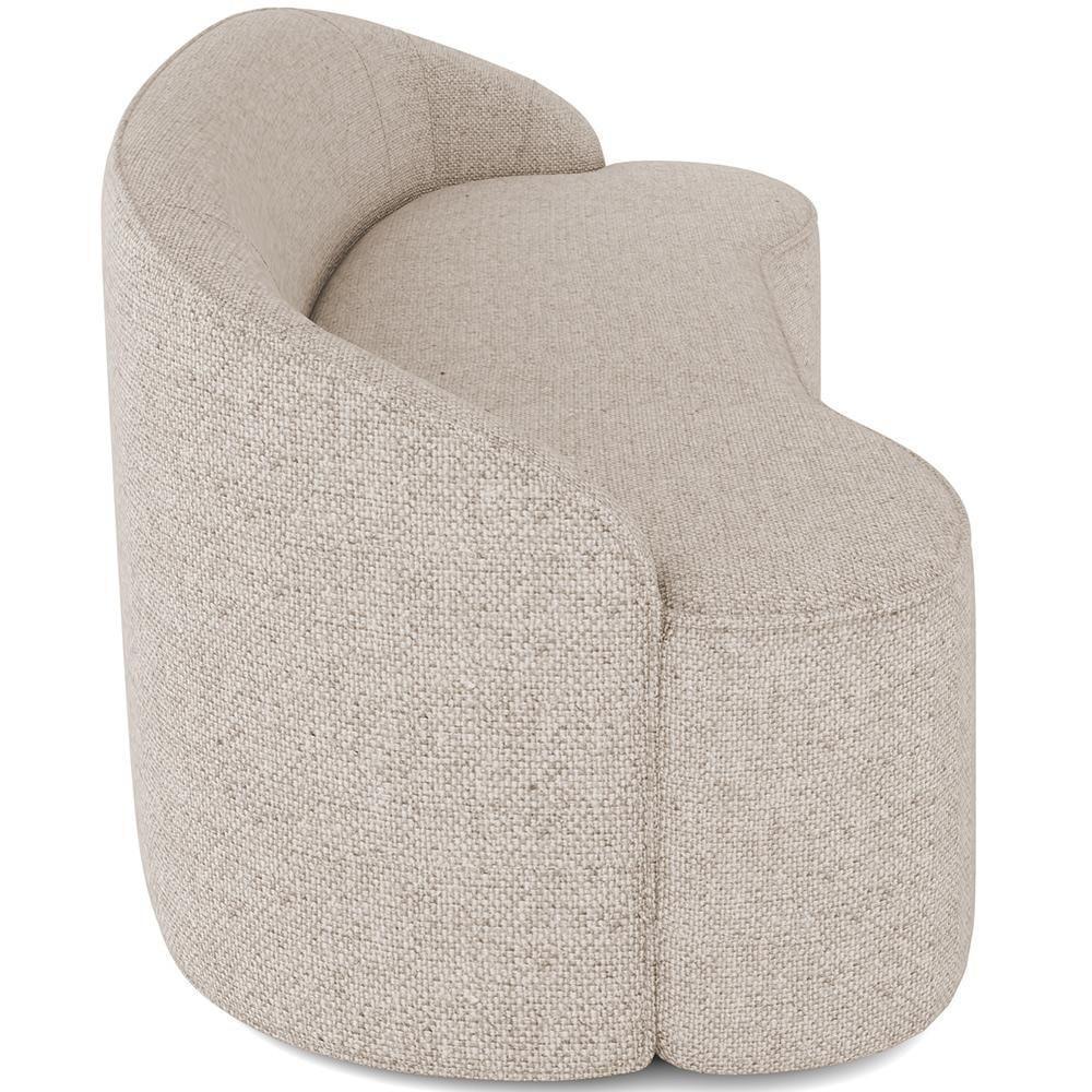 Sofá 3 Lugares Curvo Sala De Estar Living Lótus D02 Linho Bege 180 Cm D-463 - 2