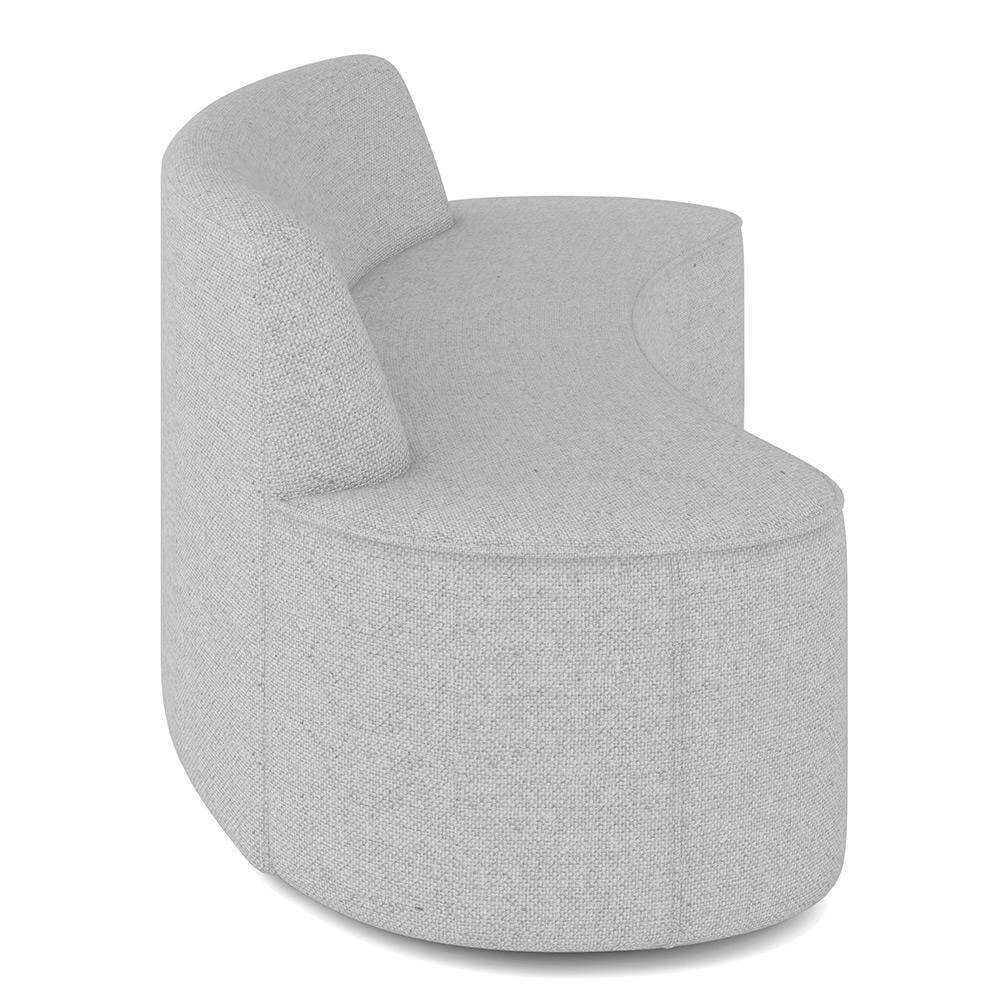 Sofá 3 Lugares Curvo Sala De Estar Living Cancún D02 Linho Cinza Escuro 210 Cm C-416 - 2