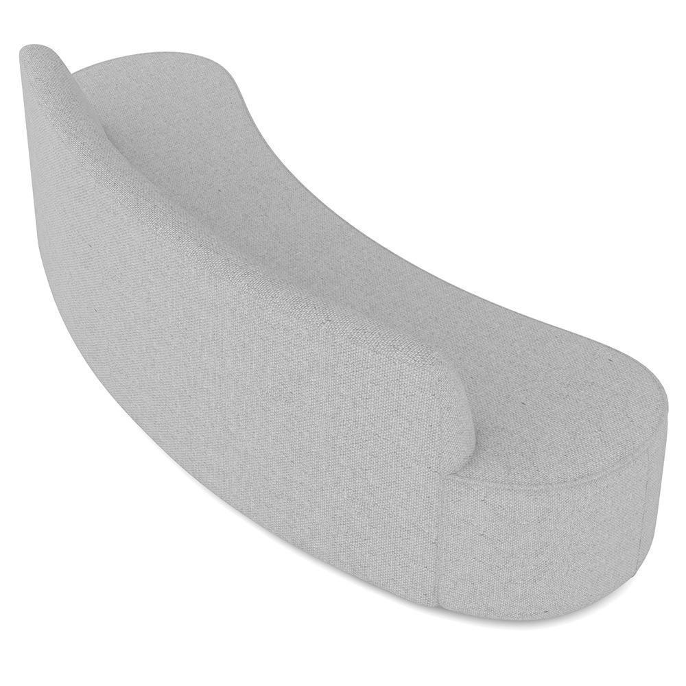 Sofá 3 Lugares Curvo Sala De Estar Living Cancún D02 Linho Cinza Escuro 210 Cm C-416 - 3