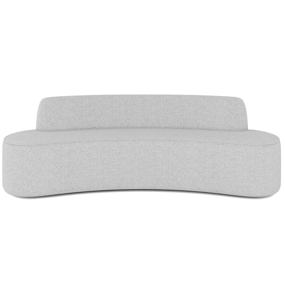 Sofá 3 Lugares Curvo Sala De Estar Living Cancún D02 Linho Cinza Escuro 210 Cm C-416 - 4