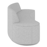 Sofá 3 Lugares Curvo Sala De Estar Living Cancún D02 Linho Cinza Escuro 210 Cm C-416