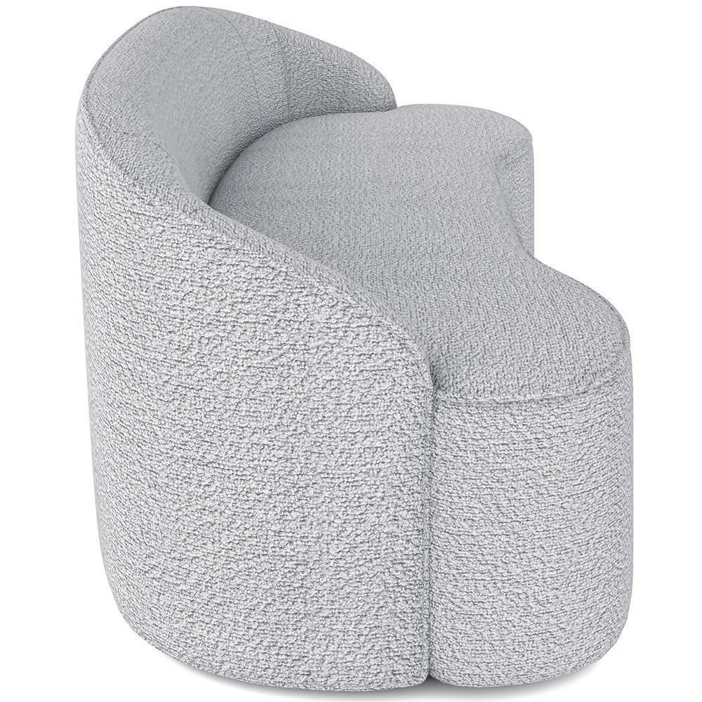 Sofá 3 Lugares Curvo Sala De Estar Living Lótus D02 Bouclê Cinza 180 Cm B-56 - 7