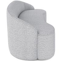 Sofá 3 Lugares Curvo Sala De Estar Living Lótus D02 Bouclê Cinza 180 Cm B-56 - 19