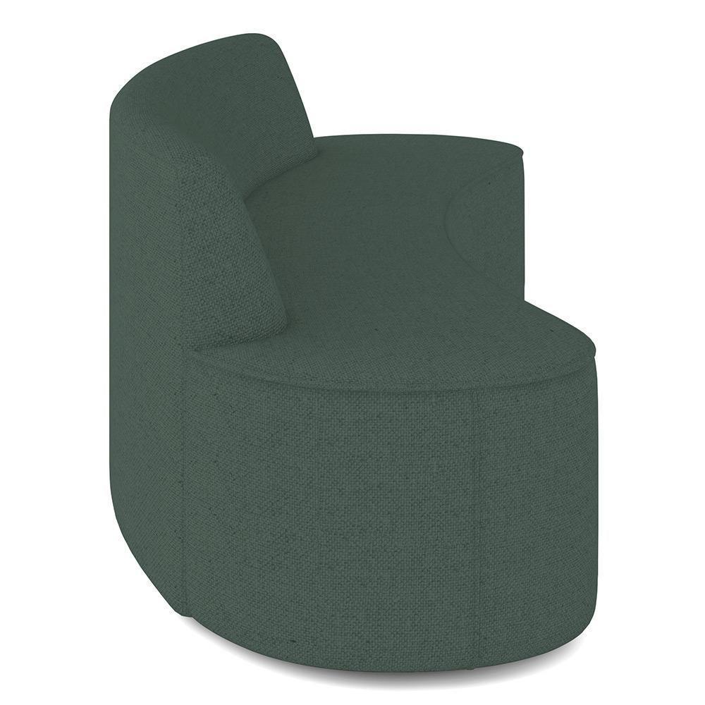 Sofá 3 Lugares Curvo Sala De Estar Living Cancún D02 Linho Verde Musgo 180 Cm C-117 - 3