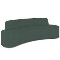 Sofá 3 Lugares Curvo Sala De Estar Living Cancún D02 Linho Verde Musgo 180 Cm C-117 - 1