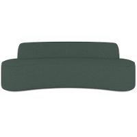 Sofá 3 Lugares Curvo Sala De Estar Living Cancún D02 Linho Verde Musgo 180 Cm C-117 - 6