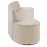 Sofá 3 Lugares Curvo Sala De Estar Living Cancún D02 Veludo Bege 210 Cm C-309 - 13