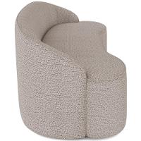 Sofá 3 Lugares Curvo Sala De Estar Living Lótus D02 Bouclê Bege 210 Cm B-62 - 2