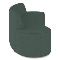 Sofá 3 Lugares Curvo Sala De Estar Living Cancún D02 Linho Verde Musgo 210 Cm C-117 - 5