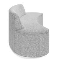 Sofá 3 Lugares Curvo Sala De Estar Living Cancún D02 Bouclê Cinza 180 Cm B-56