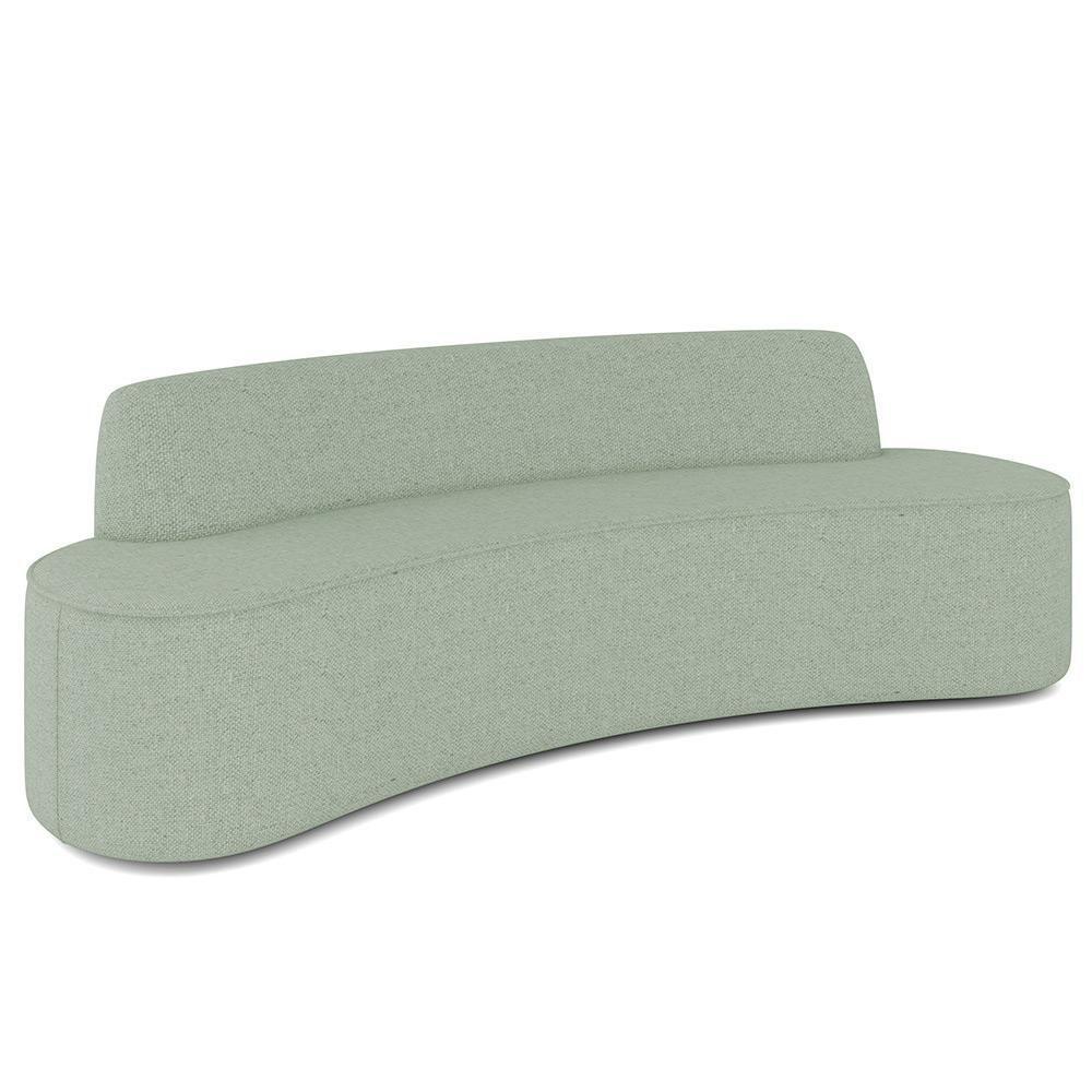Sofá 3 Lugares Curvo Sala De Estar Living Cancún D02 Linho Verde 180 Cm D-477 - 1
