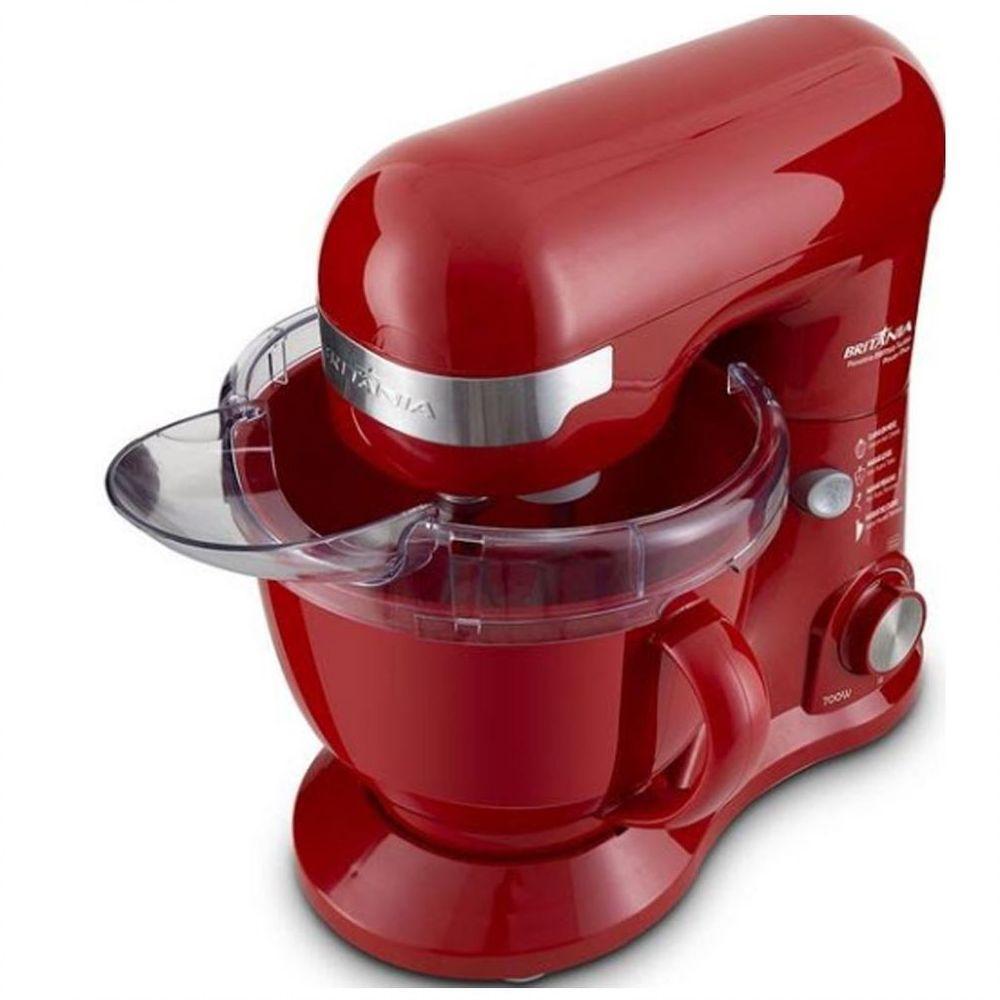 Batedeira Planetária Britânia Power Plus 4,5 Litros 12 Velocidades Bbp760p Vermelho 127v - 2