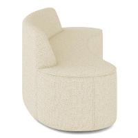 Sofá 3 Lugares Curvo Sala De Estar Living Cancún D02 Linho Bege 210 Cm D-463