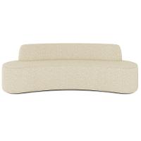 Sofá 3 Lugares Curvo Sala De Estar Living Cancún D02 Linho Bege 210 Cm D-463 - 5