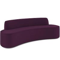 Sofá 3 Lugares Curvo Sala De Estar Living Cancún D02 Veludo Roxo 210 Cm C-292 - 1