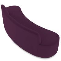 Sofá 3 Lugares Curvo Sala De Estar Living Cancún D02 Veludo Roxo 210 Cm C-292 - 2