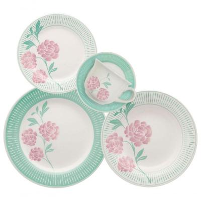 Kit Jogo Pratos Raso E Fundo Para 2 Pessoas 4 Peças Oxford Bloom
