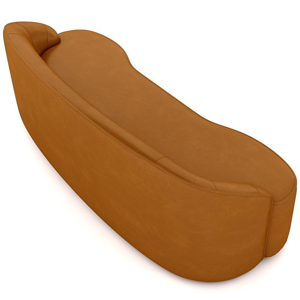 Sofá 3 Lugares Curvo Sala De Estar Living Lótus D02 Couríssimo Whisky 210 Cm B-90 - 5