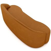 Sofá 3 Lugares Curvo Sala De Estar Living Lótus D02 Couríssimo Whisky 210 Cm B-90 - 5